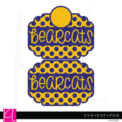 Polka Dot Bearcats Frame SVG Kelly Lollar Designs 