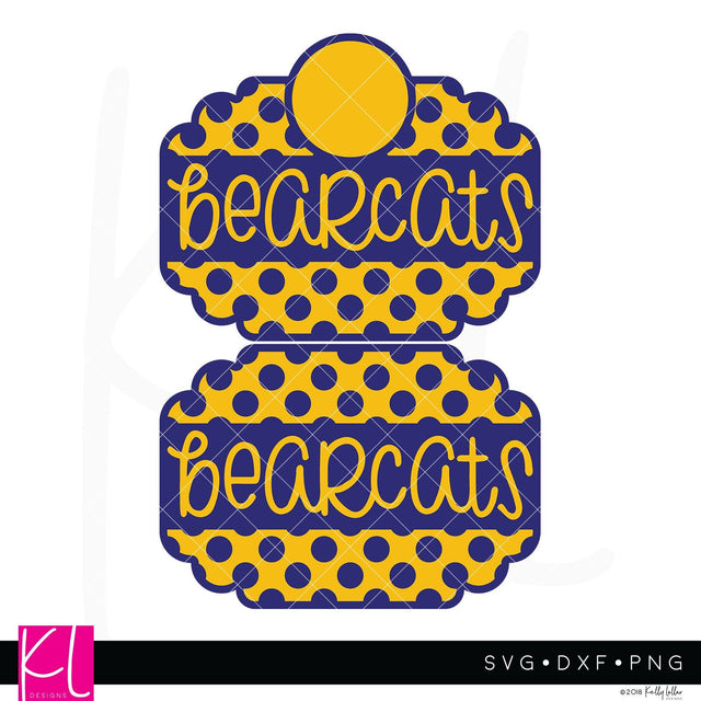 Polka Dot Bearcats Frame SVG Kelly Lollar Designs 