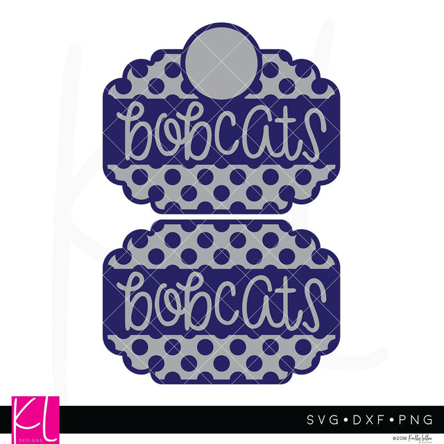 Polka Dot Bobcats Frame SVG Kelly Lollar Designs 