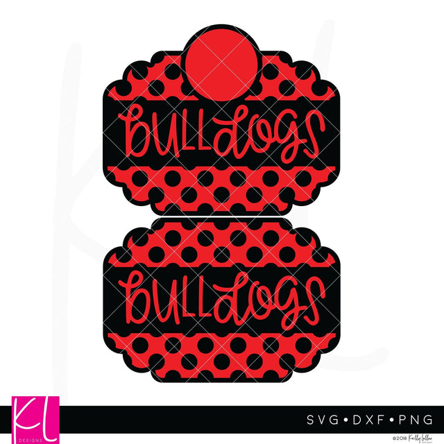Polka Dot Bulldogs Frame SVG Kelly Lollar Designs 