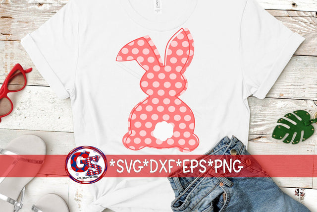 Polka Dot Bunny SVG DXF EPS PNG-Easter SVG SVG Greedy Stitches 