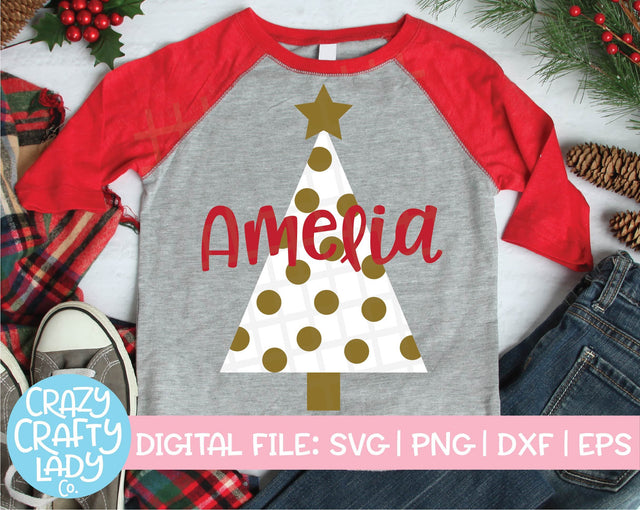 Polka Dot Christmas Tree | Holiday SVG Cut File SVG Crazy Crafty Lady Co. 