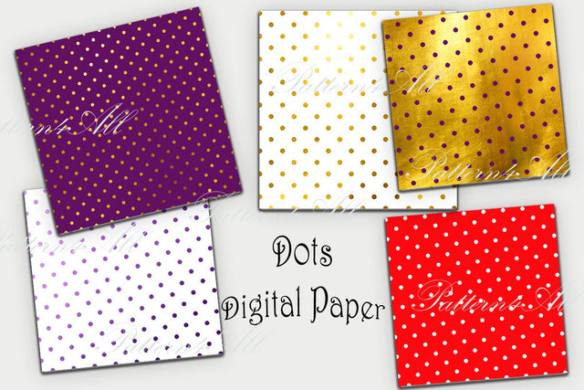 Polka dot digital paper, scrapbook papers, wallpaper, background Digital Pattern ArtStudio 