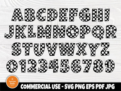 Polka Dot Font SVG | Polka Dot Alphabet | Alphabet Svg | Polka Dot Monogram | Svg Files for Cricut and Silhouette | Polka Dot Letters Svg SVG TonisArtStudio 