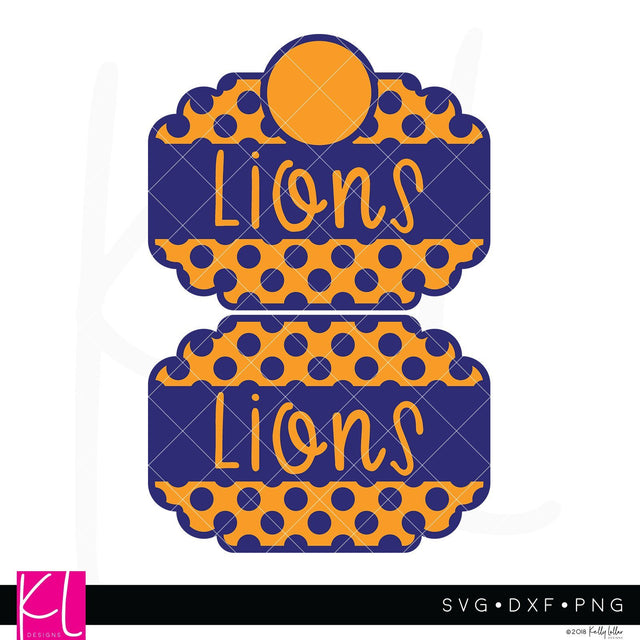 Polka Dot Lions Frame SVG Kelly Lollar Designs 