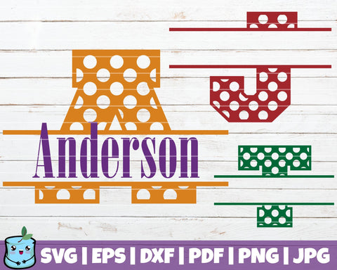 Polka Dot Monogram Alphabet SVG MintyMarshmallows 