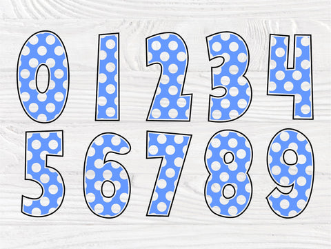 Polka dot numbers SVG, Printable numbers Svg Files SVG TonisArtStudio 