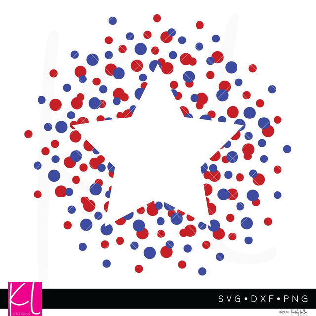 Polka Dot Outlined Star SVG Kelly Lollar Designs 