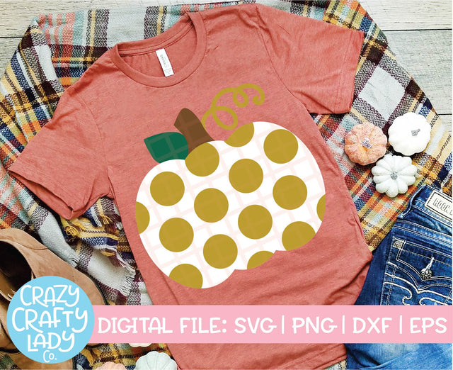 Polka Dot Pumpkin | Fall SVG Cut File SVG Crazy Crafty Lady Co. 