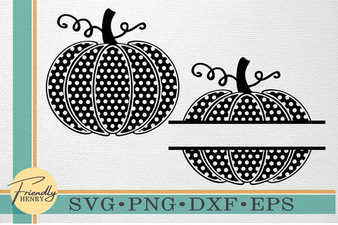 Polka Dot Pumpkin SVG Bundle | Monogram Pumpkin SVG SVG Friendly Henry 
