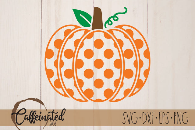 Polka Dot Pumpkin SVG SVG Caffeinated SVGs 