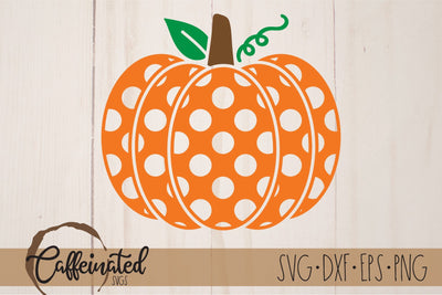 Polka Dot Pumpkin SVG SVG Caffeinated SVGs 