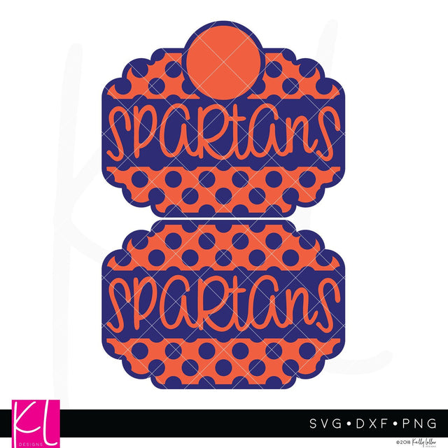 Polka Dot Spartans Frame SVG Kelly Lollar Designs 