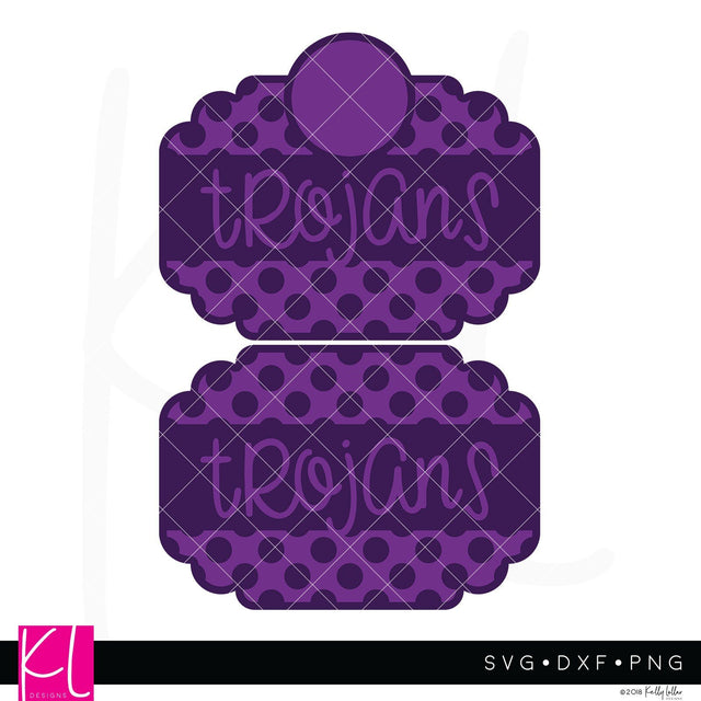 Polka Dot Trojans Frame SVG Kelly Lollar Designs 