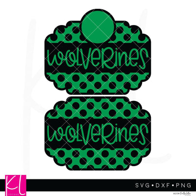 Polka Dot Wolverines Frame SVG Kelly Lollar Designs 