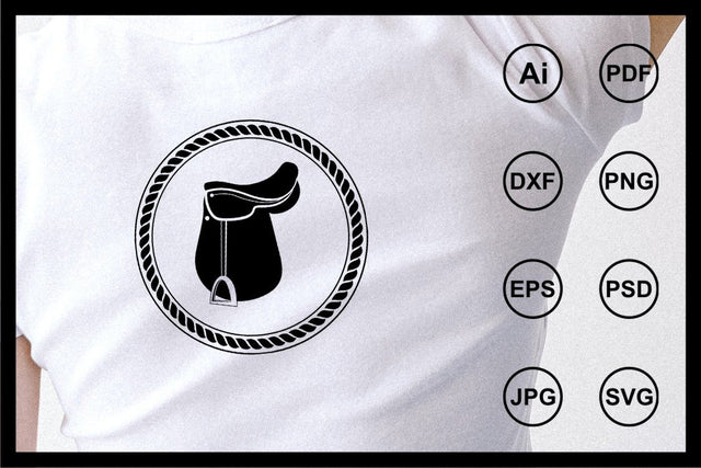 Polo horse saddle design illustration SVG Leamsign Studio 