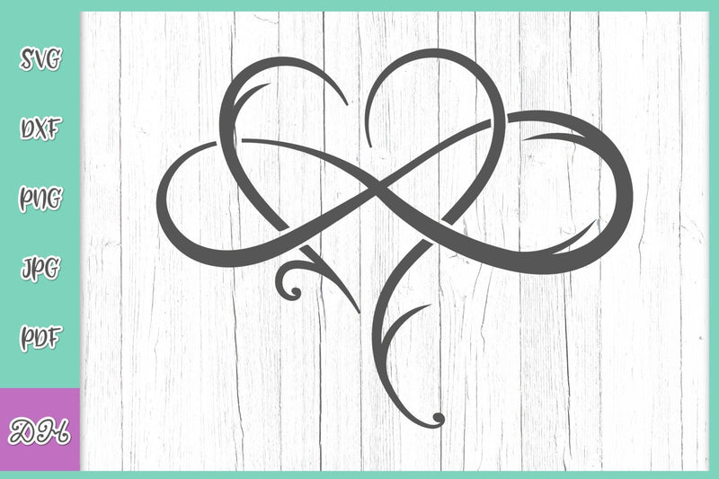 Polyamory Heart Infinity Symbol Neverending Endless Love Romantic Sign SVG, PNG, DXF, PDF, JPG SVG Digitals by Hanna 