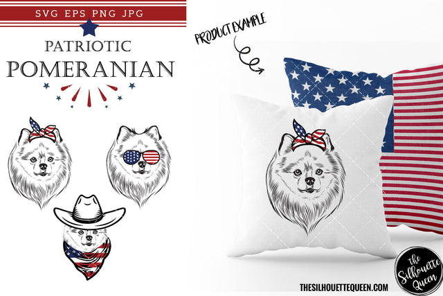 Pomeranian Dog Patriotic Cut files and Sublimation SVG Loveleen Kaur 