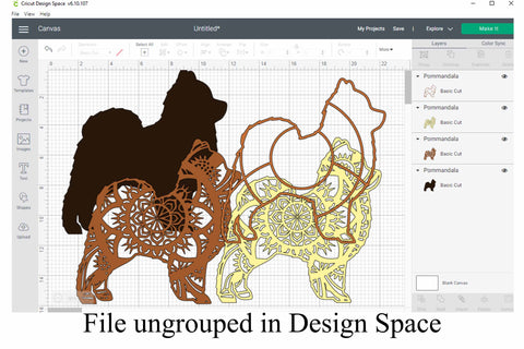 Pomeranian Layered Mandala SVG - 4 Layers SVG Digital Honeybee 