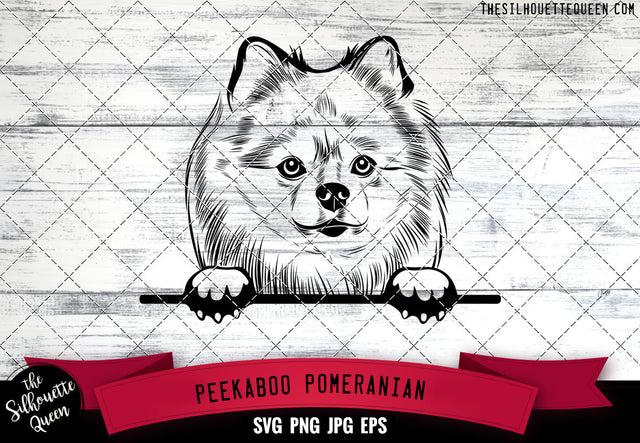Pomeranian Peek A Boo | Peekaboo | Peeking Dog Face SVG for Glowforge, Cricut, Laser, Silhouette, Scan n cut files SVG Loveleen Kaur 