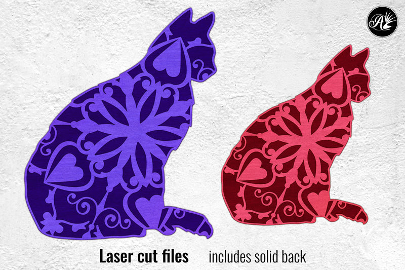 Pondering Cat mandala cat cut file SVG Angel on Empire 