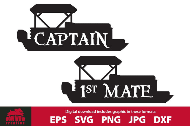 Pontoon Boat Captaind and First Mate Bundle SVG Bow Wow Creative 