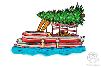 Pontoon Boat Christmas Sublimation LAM HOANG THUY 