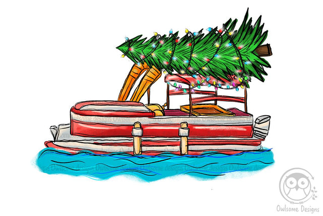 Pontoon Boat Christmas Sublimation LAM HOANG THUY 