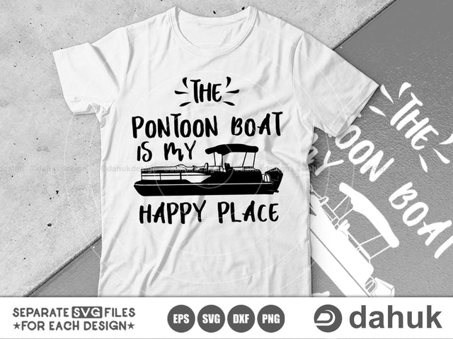 Pontoon Boat svg file, Boat svg, The Pontoon Boat Is My Happy Place, lake,for silhouette, svg, Clipart, cricut design space, vinyl cut files SVG dahukdesign 