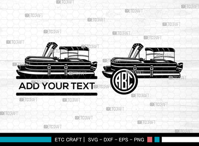 Pontoon Boat SVG, Lake Boat svg, Boat Svg, River Boat Svg, Circle Monogram Svg, Pontoon Boat Svg SVG ETC Craft 