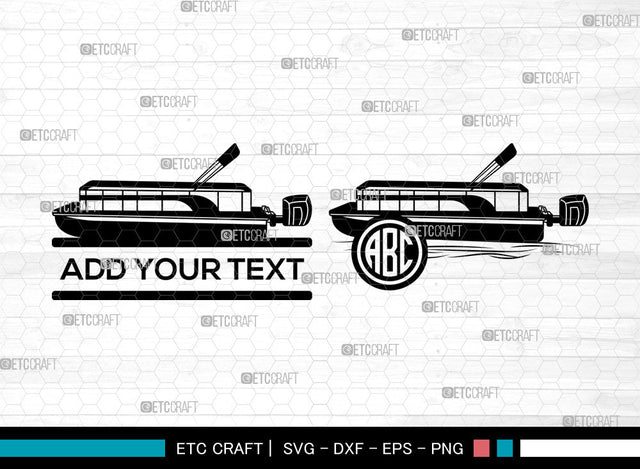 Pontoon Boat SVG, Lake Boat svg, Boat Svg, River Boat Svg, Circle Monogram Svg, Pontoon Boat Svg SVG ETC Craft 