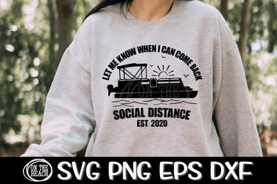 Pontoon - Social Distance Est 2020 Svg - SVG PNG EPS DXF SVG On the Beach Boutique 