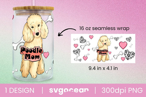 Poodle Can Glass PNG Sublimation SvgOcean 