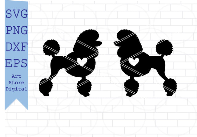 Poodle Dog Silhouette, Poodle Heart Svg SVG Artstoredigital 