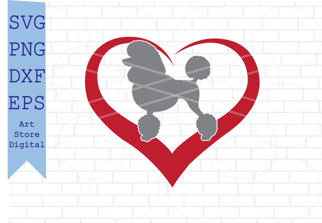 Poodle Heart Svg, Poodle Dog Silhouette SVG Artstoredigital 