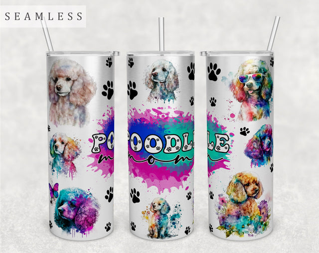Poodle Mom Tumbler Wrap, 20oz Skinny Tumbler Sublimation Design, Poodle Mama Tumbler PNG Sublimation HappyDesignStudio 