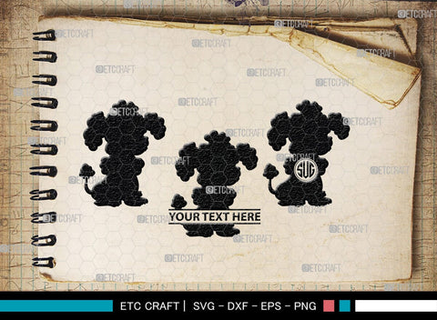 Poodle Monogram, Poodle Silhouette, Poodle SVG, Poodle, Poodle Dog Svg, Dog Svg, Pet Dog Svg, SB00306 SVG ETC Craft 