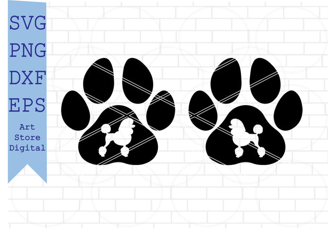 Poodle Paw (2) Svg, Poodle Dog Silhouette, Dog Paw Svg SVG Artstoredigital 