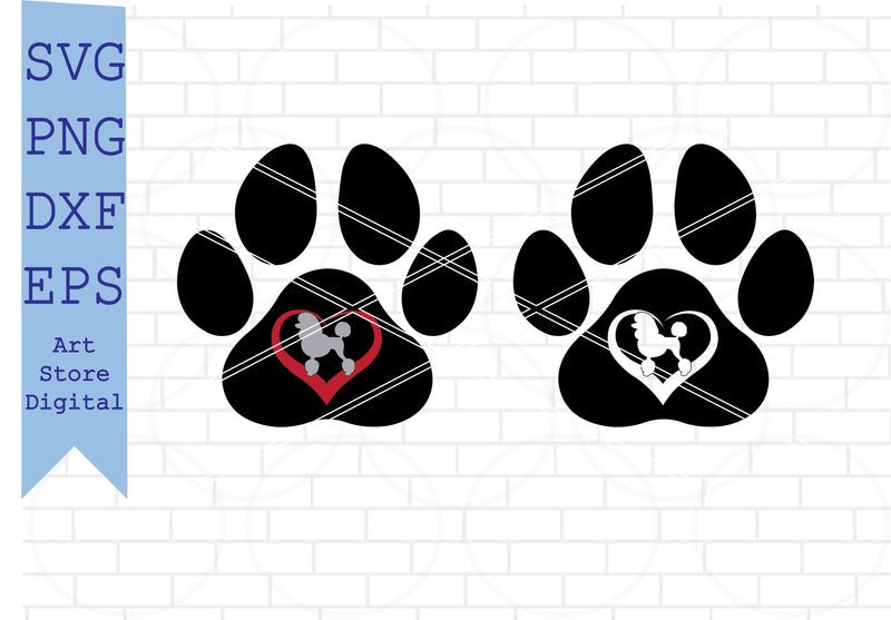 Poodle Paw Svg, Poodle Dog Silhouette, Dog Paw Svg SVG Artstoredigital 