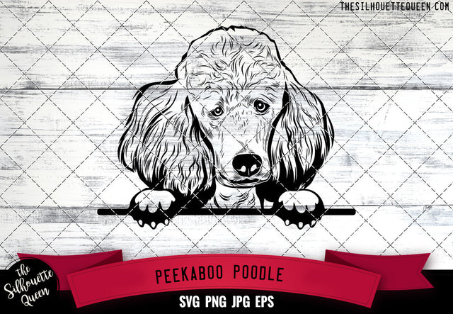 Poodle Peek A Boo | Peekaboo | Peeking Dog Face SVG for Glowforge, Cricut, Laser, Silhouette, Scan n cut files SVG Loveleen Kaur 