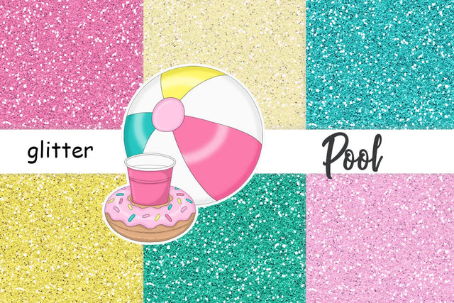 Pool Digital Paper | Summer Textures Bundle Digital Pattern GlamArtZhanna 