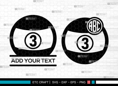 Pool Monogram SVG, Pool SVG, Snooker Svg, Billiards Svg, Billiard Ball Svg, Split Monogram, Pool SVG ETC Craft 