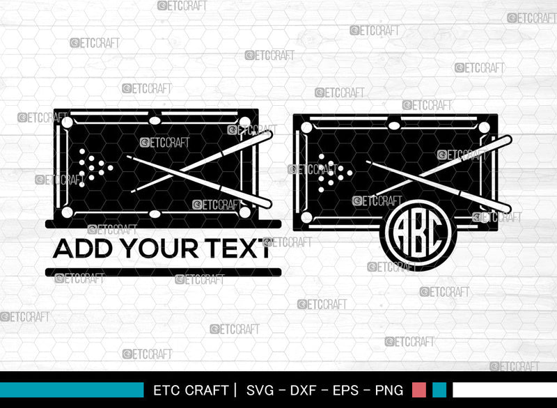Pool Monogram SVG, Pool SVG, Snooker Svg, Billiards Svg, Billiard Ball Svg, Split Monogram, Pool SVG ETC Craft 