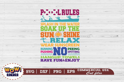 Pool rules svg, Summer svg, Summing pool svg SVG Wowsvgstudio 