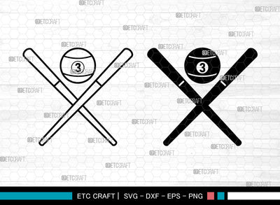 Pool SVG, Snooker Svg, Billiards Svg, Billiard Ball Svg, Split Monogram, Pool SVG ETC Craft 