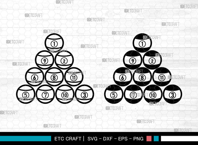 Pool SVG, Snooker Svg, Billiards Svg, Billiard Ball Svg, Split Monogram, Pool SVG ETC Craft 