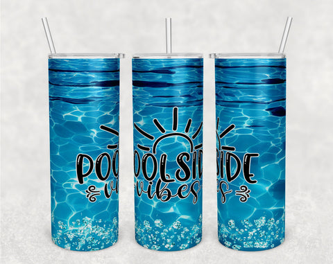 Pool Tumbler Wraps Bundle, 20 Oz Skinny Tumbler Pool Quotes Sublimation Designs, Pool Tumbler PNG, Seamless Tumbler PNG, 5 Designs Sublimation HappyDesignStudio 