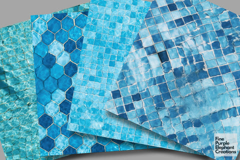 Pool Water Ripples Texture Digital Pattern Fine Purple Elephant Creations 