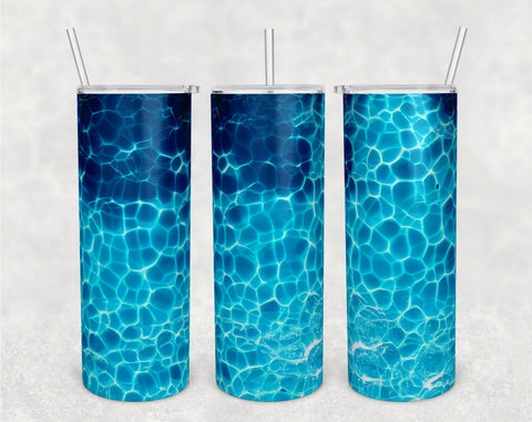 Pool Water Tumbler Wraps Bundle, 20 Oz Skinny Tumbler Pool Sublimation Designs, Seamless Pool Water PNG, 5 Designs Sublimation HappyDesignStudio 