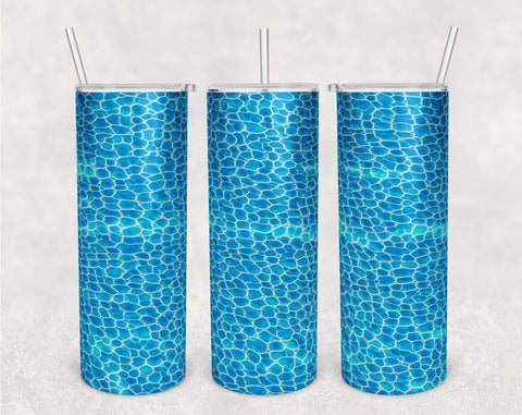 Pool Water Tumbler Wraps Bundle, 20 Oz Skinny Tumbler Pool Sublimation Designs, Seamless Pool Water PNG, 5 Designs Sublimation HappyDesignStudio 